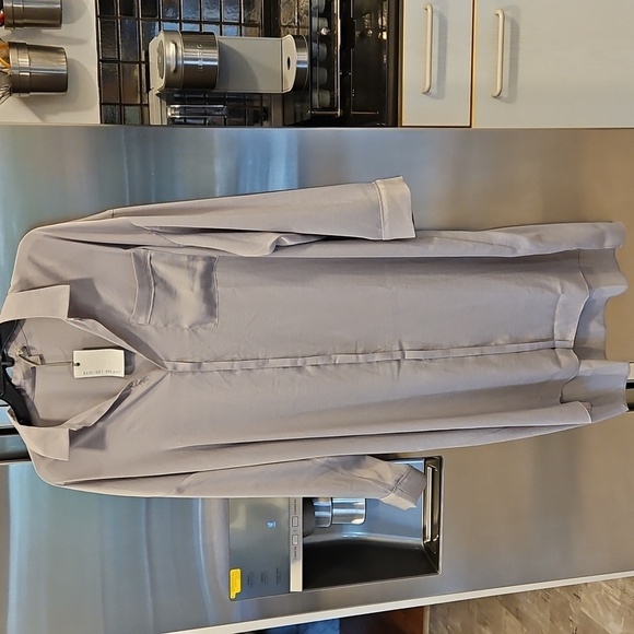 💕BAREFOOT DREAMS Washed Satin Piped Nightshirt Love Embroidery Dove Gray XL NWT - Picture 8 of 16